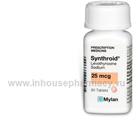Synthroid (Levothyroxine) 25mcg (0.025mg) 90 Tablets/Pack