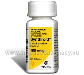 Synthroid (Levothyroxine) 100mcg (0.1mg) 90 Tablets/Pack