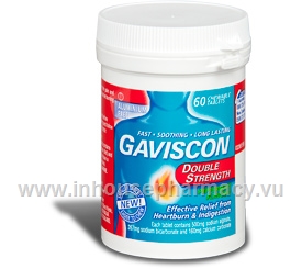 Gaviscon Double Strength 60 Chewable Tablets/Pack