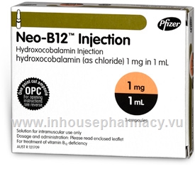 Neo-B12 Injection (Hydroxocobalamin 1mg/ml) 3 x 1ml Ampoules/Pack