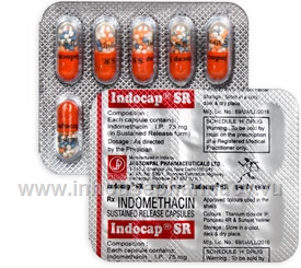 Indocap SR (Indomethacin  75mg) 10 Capsules/Pack