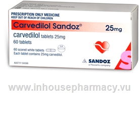 Carvedilol 25mg 60 Tablets/Pack