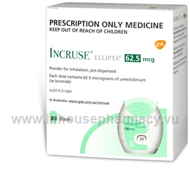 Incruse Ellipta (Umeclidinium 62.5mcg) Inhalation Powder 30 Doses/Pack