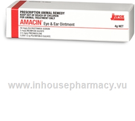 Amacin Ear & Eye Ointment 4g (Neomycin/Polymyxin B/Prednisolone/Sulfacetamide)