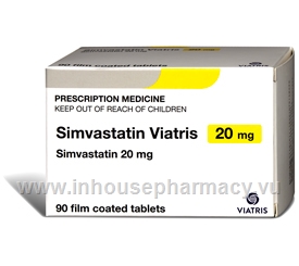 Simvastatin 20mg 90 Tablets/Pack