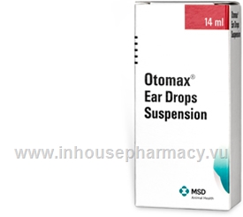 Otomax Ear Drops Suspension (Gentamicin, Betamethasone, Clotrimazole 2640 IU/ml:0.88mg/ml:8.80mg/ml) Ear Suspension 14ml/Pack