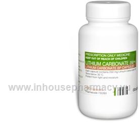 Lithium Carbonate 250mg 100 Capsules/Pack
