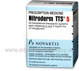 Nitroderm TTS 5 (Nitroglycerin 5mg/24 hour [0.2mg/hour]) 30 Patches/Pack