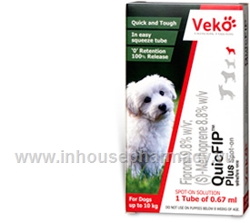 Quicfip Plus (Fipronil / Methoprene 9.8% / 8.8%) Topical Solution (Small Dogs)
