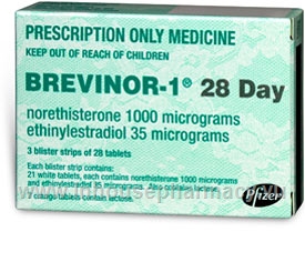 Brevinor 1 (Norethisterone (Norethindrone) and Ethinyloestradiol 1mg/35mcg) 84 Tablets/Pack