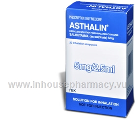 Asthalin Ampoules 5mg/2.5ml 20 Ampoules/Pack