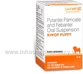 Kiwof Puppy (Pyrantel Pamoate & Febantel 14.4mg/15mg/ml) Oral Suspension 15ml