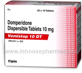 Vomistop 10 DT (Domperidone 10mg) 200 Dispersible Tablets/Pack