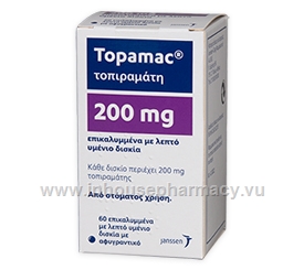 Topamax (Topiramate 200mg) 60 Tablets/Pack (Turkish)