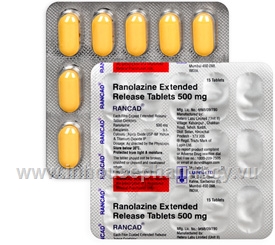 Rancad (Ranolazine 500mg) Extended Release 15 Tablets/Strip