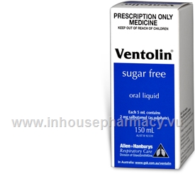 Ventolin (Salbutamol 2mg/5ml) Elixir 150ml