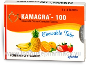 Kamagra (Sildenafil Citrate 100mg) 4 Chewable Tablets/Pack (Combipack)