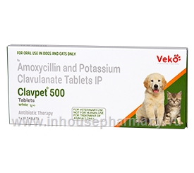 Clavpet (Amoxycillin & Potassium Clavulanate 400mg/100mg) 10 Tablets/Pack