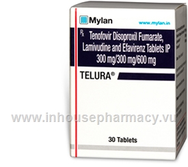 Telura (Tenofovir/Lamivudine/Efavirenz 300mg/300mg/600mg) 30 Tablets/Pack