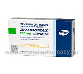 Zithromax (Azithromycin 500mg) 2 Tablets/Pack